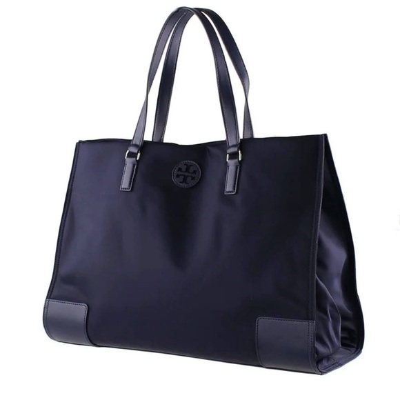 NEW!! Tory Burch Ella Large Nylon Tote Navy Blue & Gold  NWOT - Picture 4 of 8